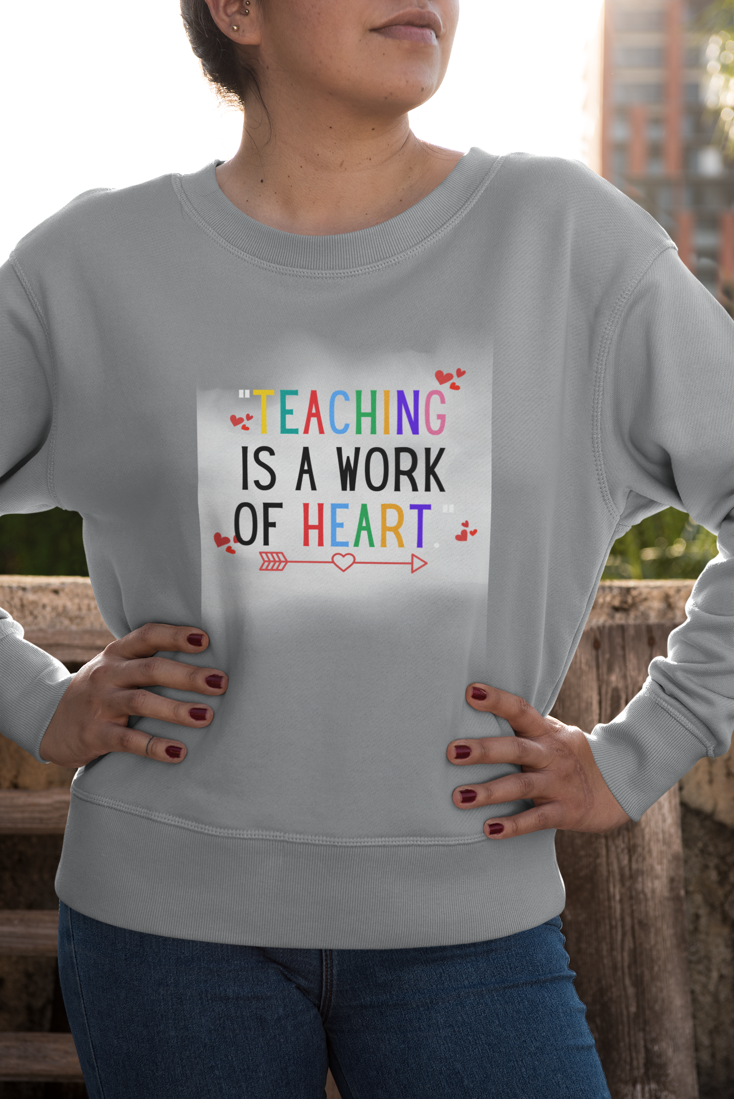 "Teaching is a Work of Heart" Unisex Heavy Blend™ Crewneck Sweatshirt