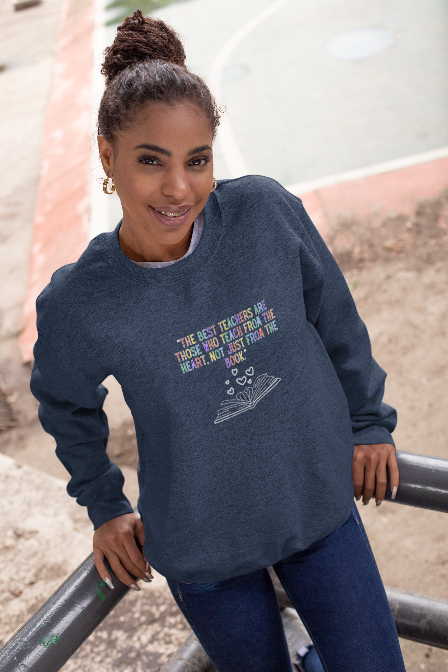 "The Best Teachers Teach from the Heart Not Just the Book" Unisex Heavy Blend™ Crewneck Sweatshirt