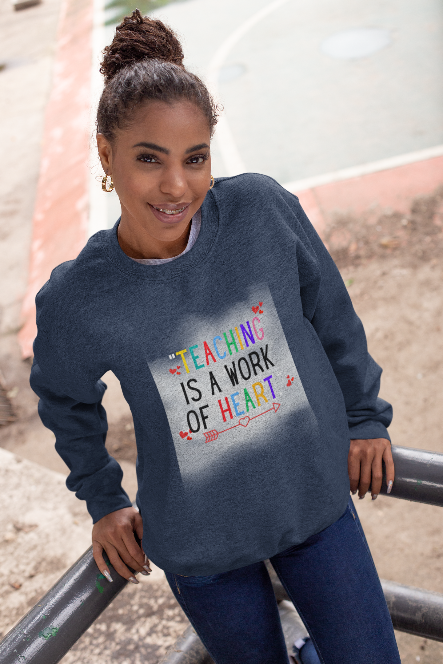 "Teaching is a Work of Heart" Unisex Heavy Blend™ Crewneck Sweatshirt