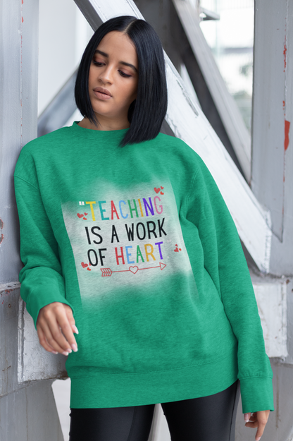 "Teaching is a Work of Heart" Unisex Heavy Blend™ Crewneck Sweatshirt