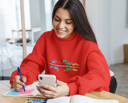 " A Great Teacher Inspires and Transforms Lives" Unisex Heavy Blend™ Crewneck Sweatshirt