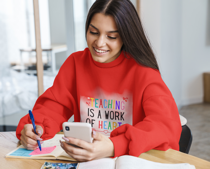 "Teaching is a Work of Heart" Unisex Heavy Blend™ Crewneck Sweatshirt